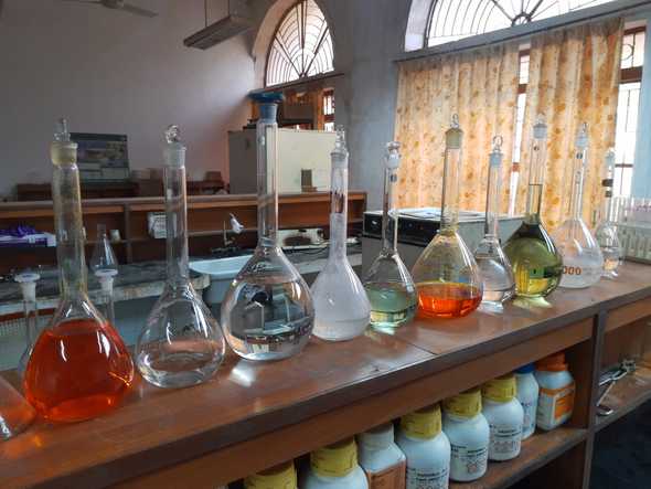 Beakers of random chemicals